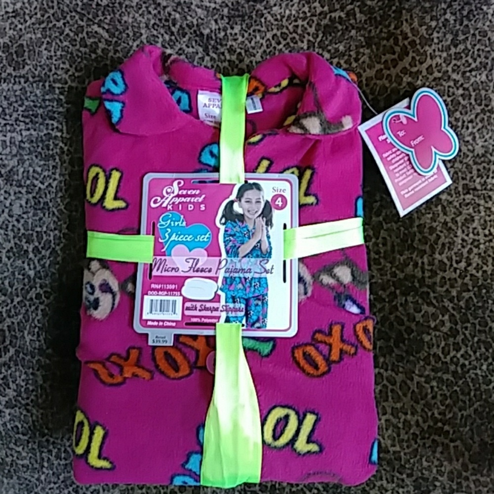 Seven Apparel Micro Fleece 3 Piece Pajama Set